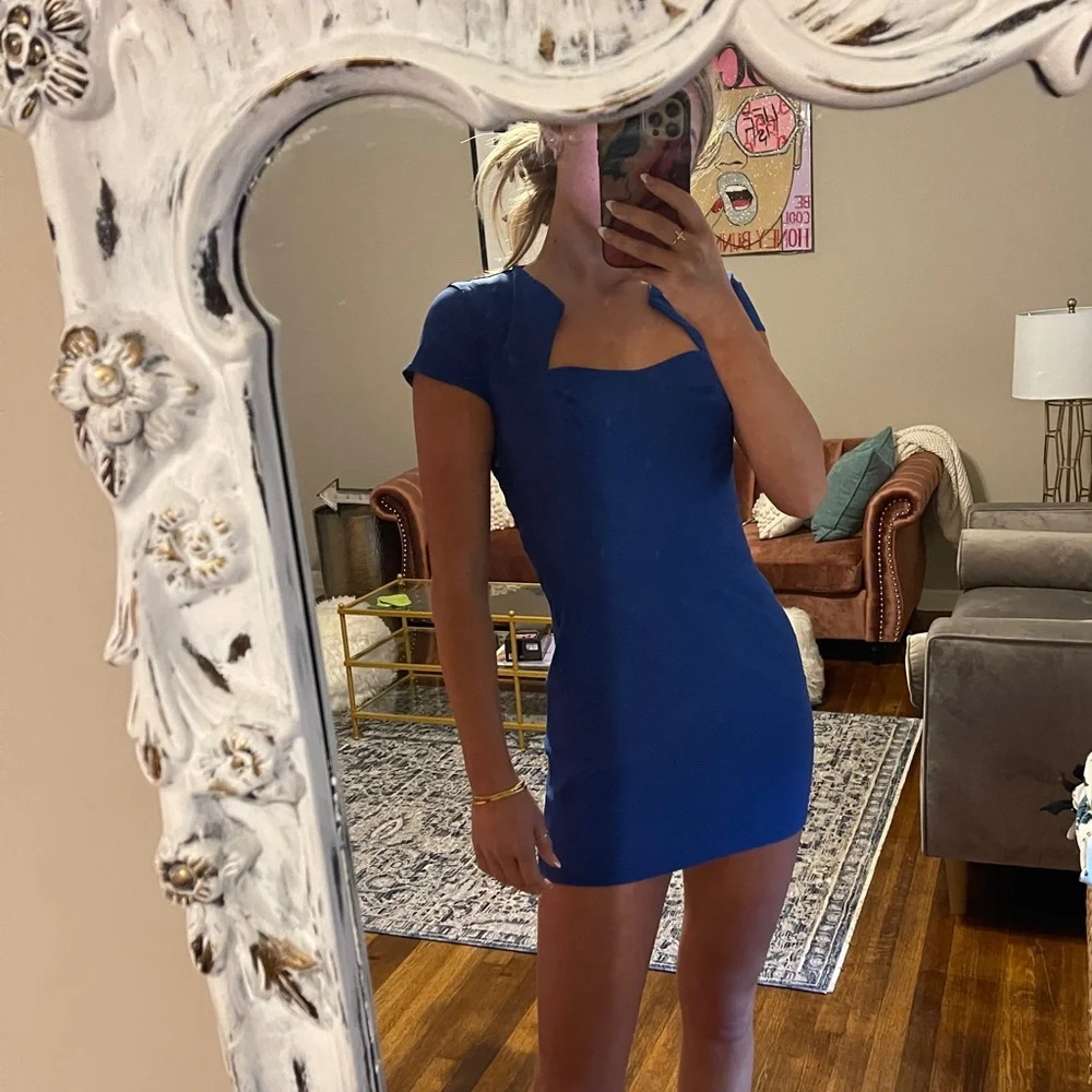 Blue Business Mini Dress - Picture 4 of 4
